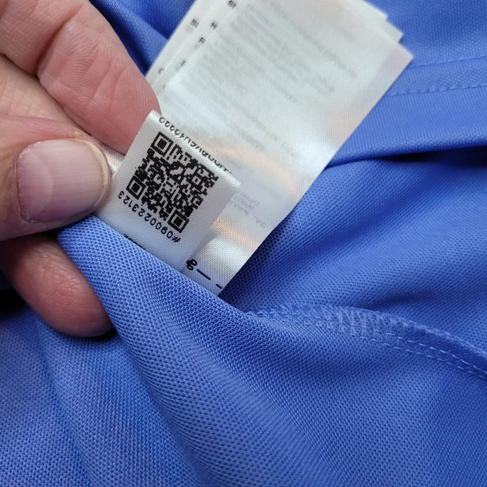 adidas Golf Polo Mens‎ Large Blue Excellent Floral Chest Print KD9363